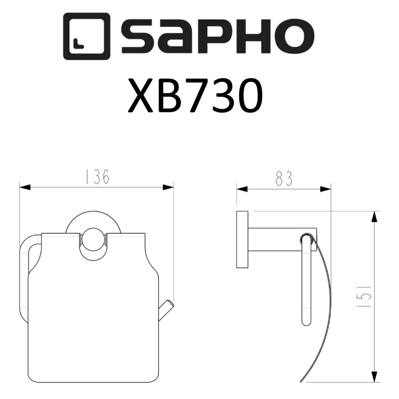 Держатель туалетной бумаги Sapho X-ROUND BLACK XB730 черный