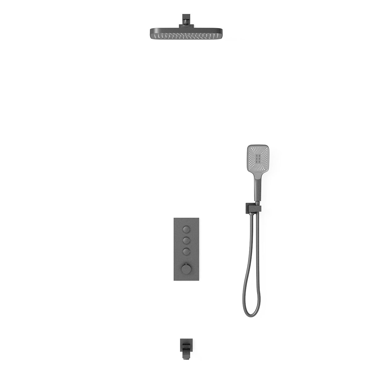 Душевой комплект Vincea VSFW-433T1GM встраиваемый, термостатический, 3 режима, вороненая сталь