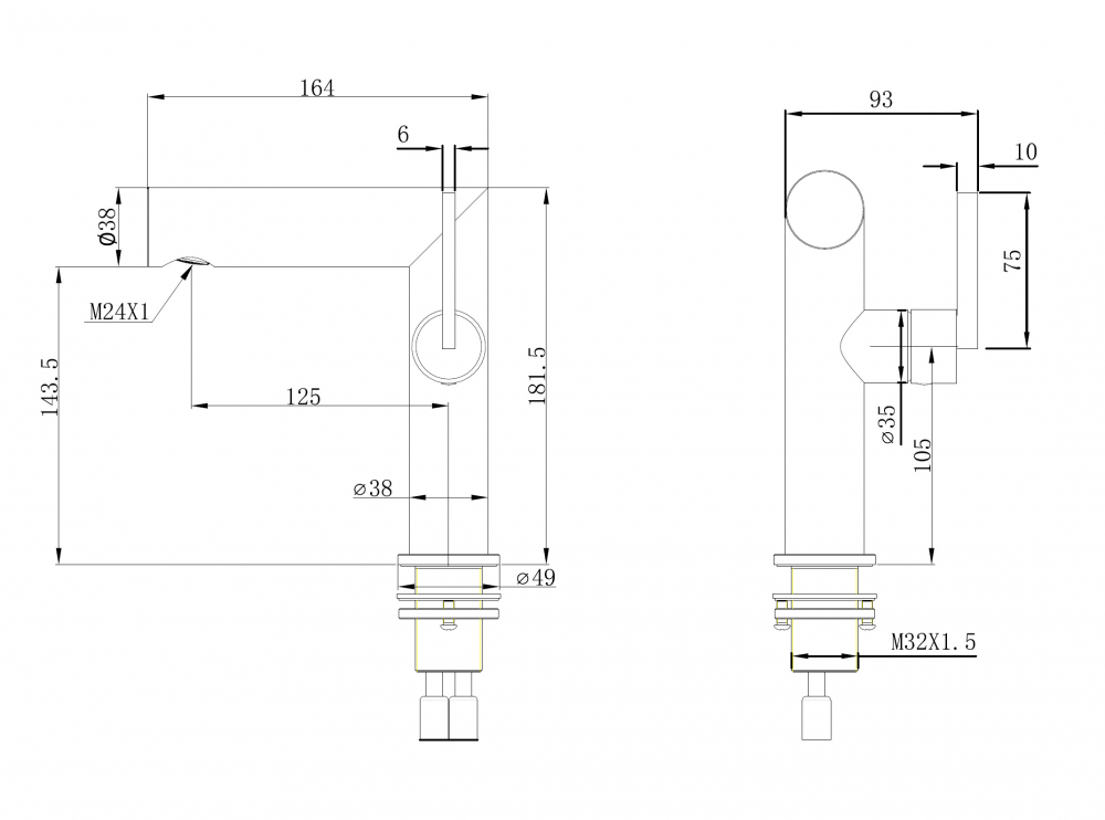 Смеситель ABBER Perfekte 316 AF8A10BST для раковины, сталь брашированная