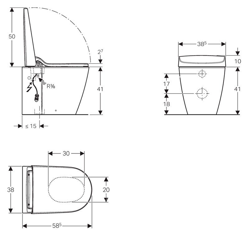 Унитаз биде Geberit AquaClean Sela 146.175.11.1 Белый альпин