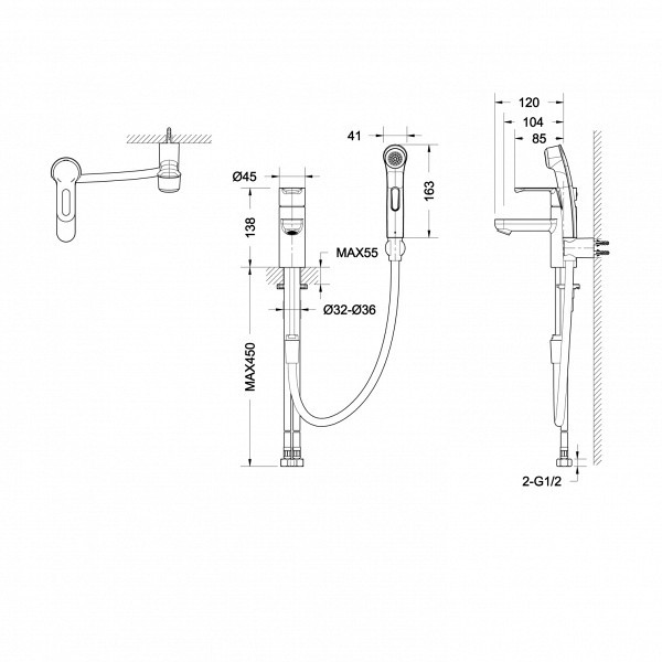 Смеситель для душа Bravat Stream-D F937163C-01 хром