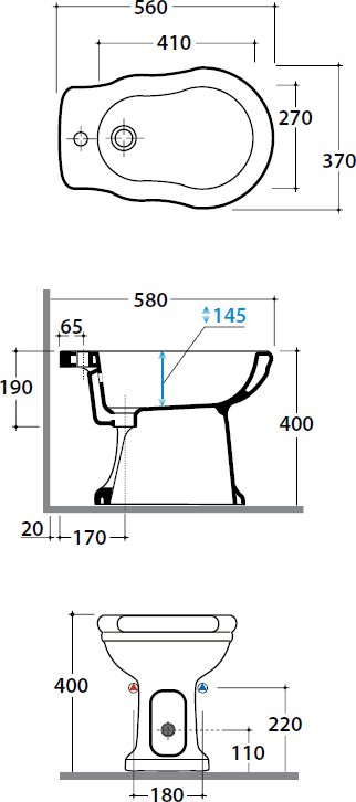 Биде напольное Globo Paestum PA009.BI*1