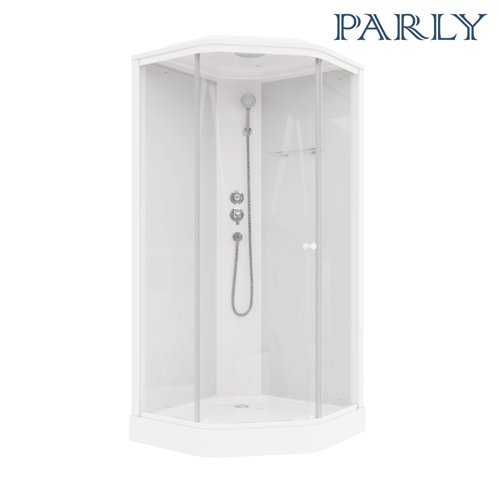 Душевая кабина Parly Penta  P91 90x90x215 профиль белый, стекло прозрачное