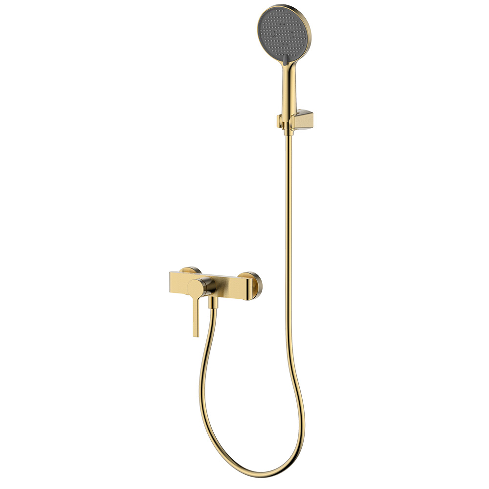 Смеситель для душа с душевым набором AQUAme Asti AQM6413BG золото матовое