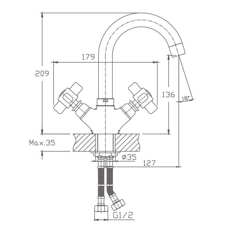 Смеситель для раковины Haiba HB1218, хром
