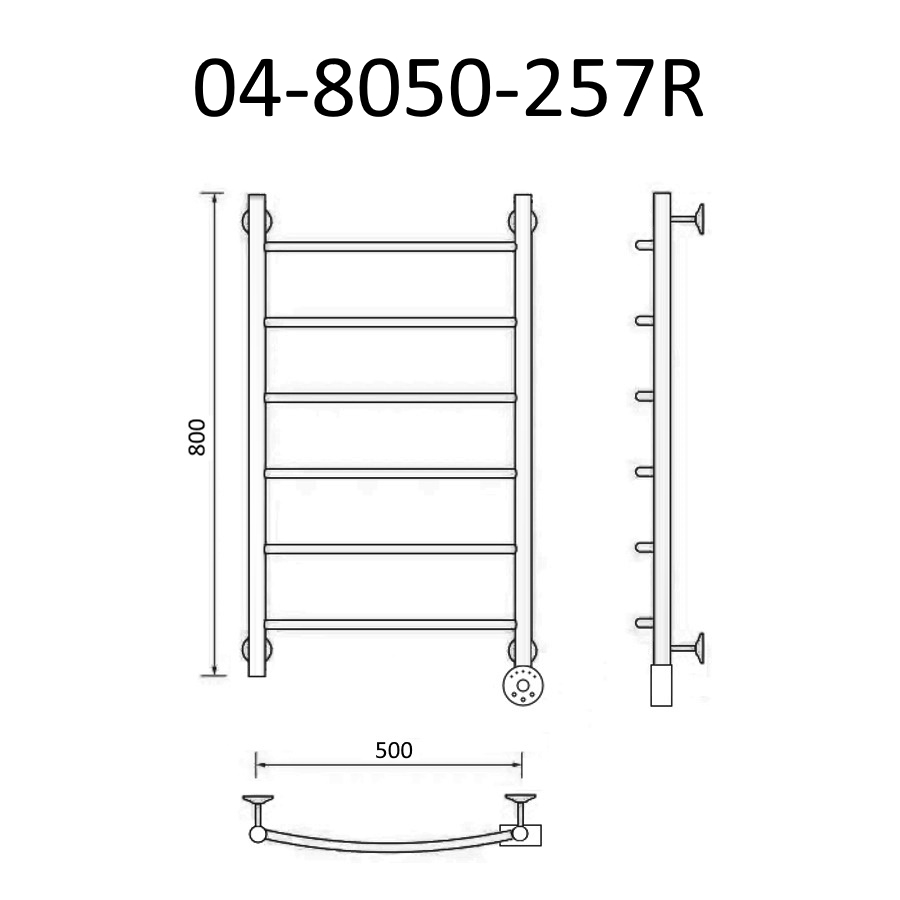 Полотенцесушитель электрический Маргроид Вид 4 80х50 хром