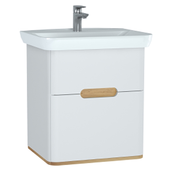 Тумба с раковиной Vitra Sento 65 подвесная Белая матовая