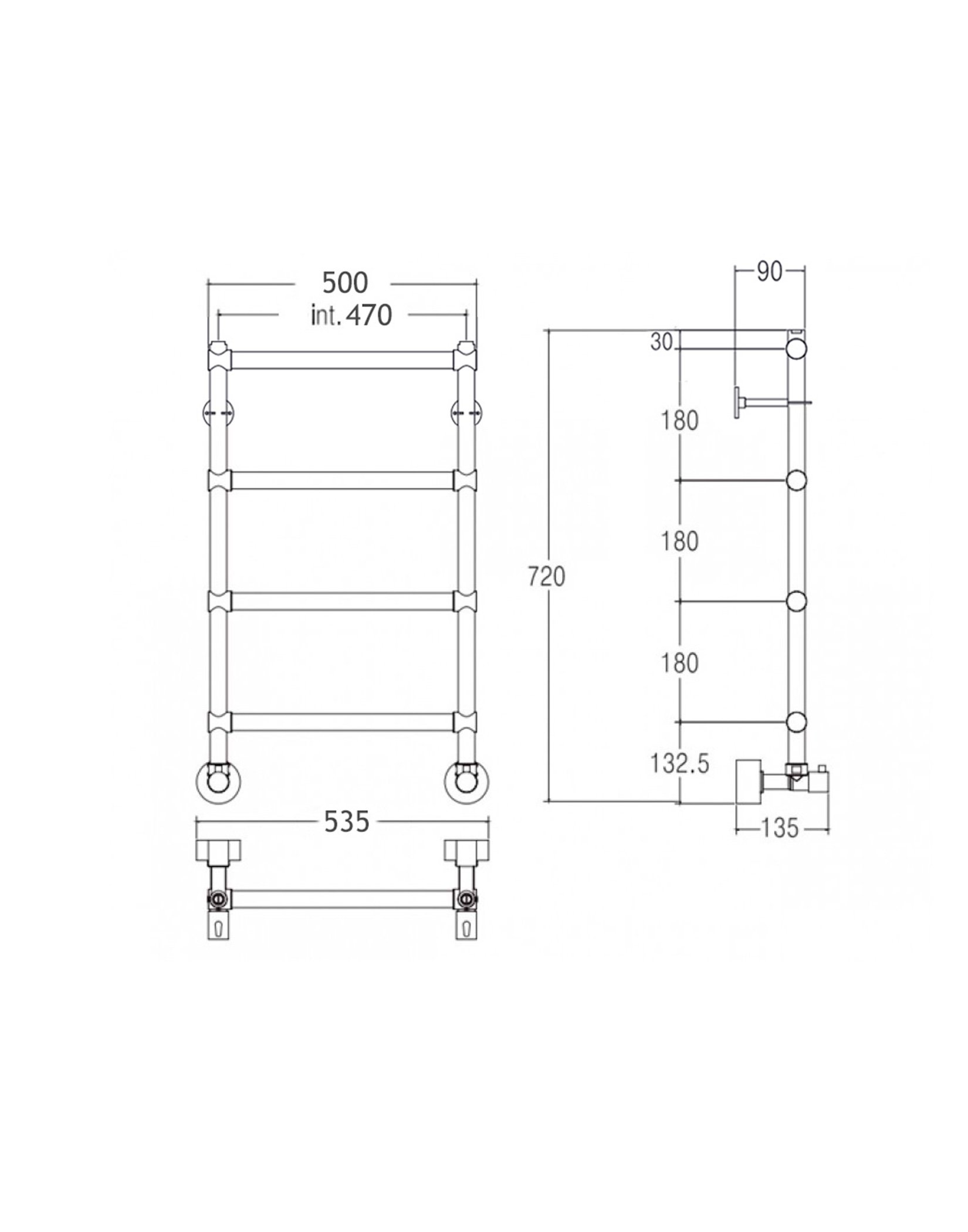 Полотенцесушитель водяной Margaroli Sole 4424704GON 72х53 золото