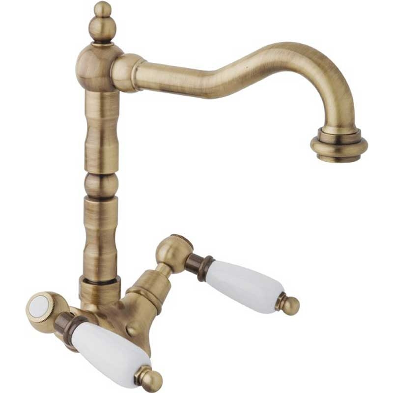 Смеситель для раковины Cezares First LS2 ручки Белые Хром