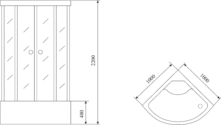 Душевая кабина Timo Lux T-7700 100x100x220 профиль хром глянцевый, стекло прозрачное