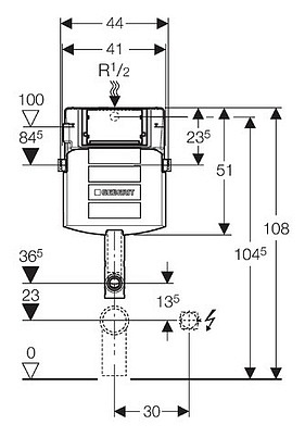 Бачок скрытого монтажа для приставных унитазов Geberit Duofix UP320 109.300.00.5