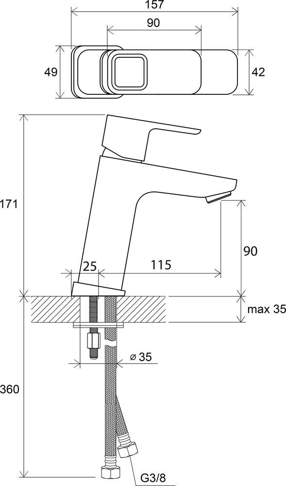Смеситель для раковины Ravak 10° X070062 хром