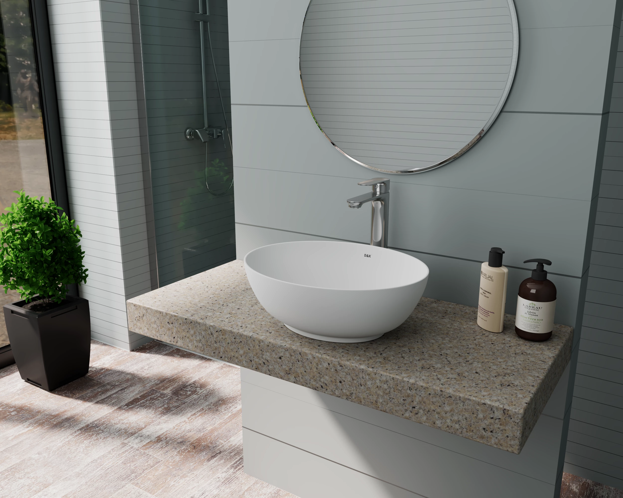 Раковина накладная 41см D&K Matrix DT1390708 белый матовый