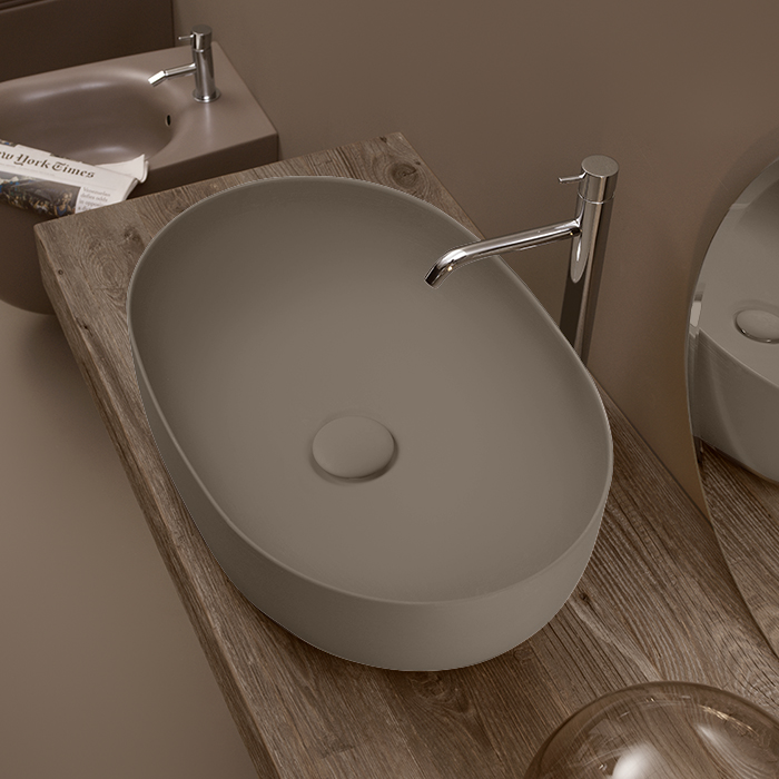 Раковина накладная 60см Kerasan Nolita 534381 коричневый орех