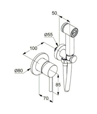 Гигиенический душ со смесителем Kludi Bozz 389980576 хром