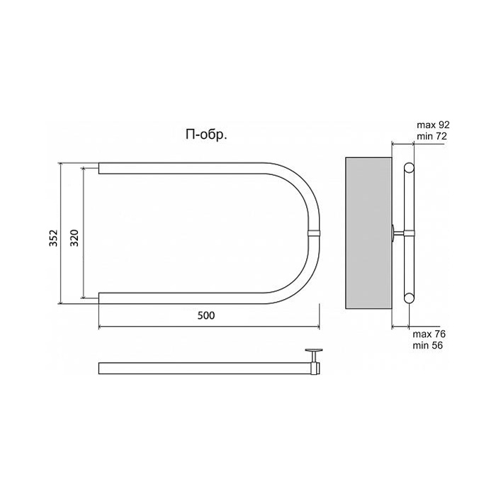 Полотенцесушитель водяной Terminus П-образный 320x500