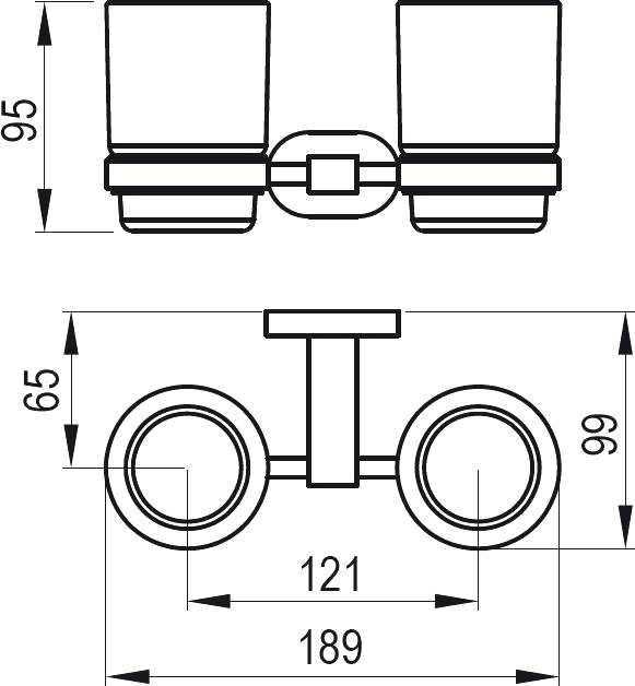 Двойной держатель с двумя стаканами Ravak Chrome CR 220.00 Хром