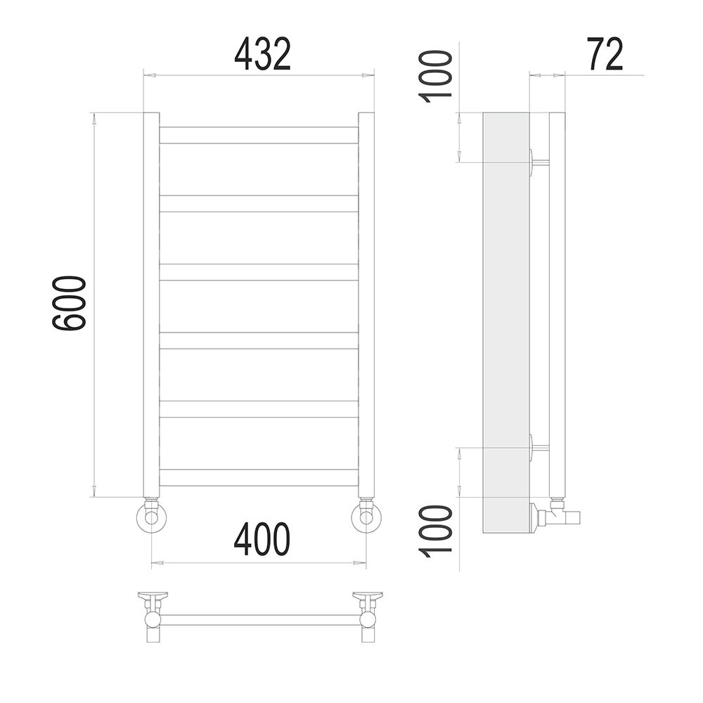 Полотенцесушитель водяной Terminus Аврора П6 40х60