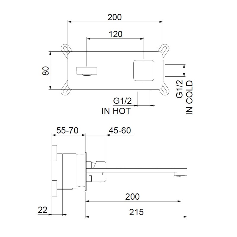 Смеситель для раковины Webert ONE-X OX830606441, черный/сталь