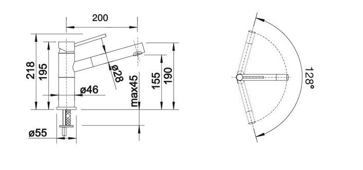 Смеситель для кухни Blanco Alta-S Compact 515333 антрацит