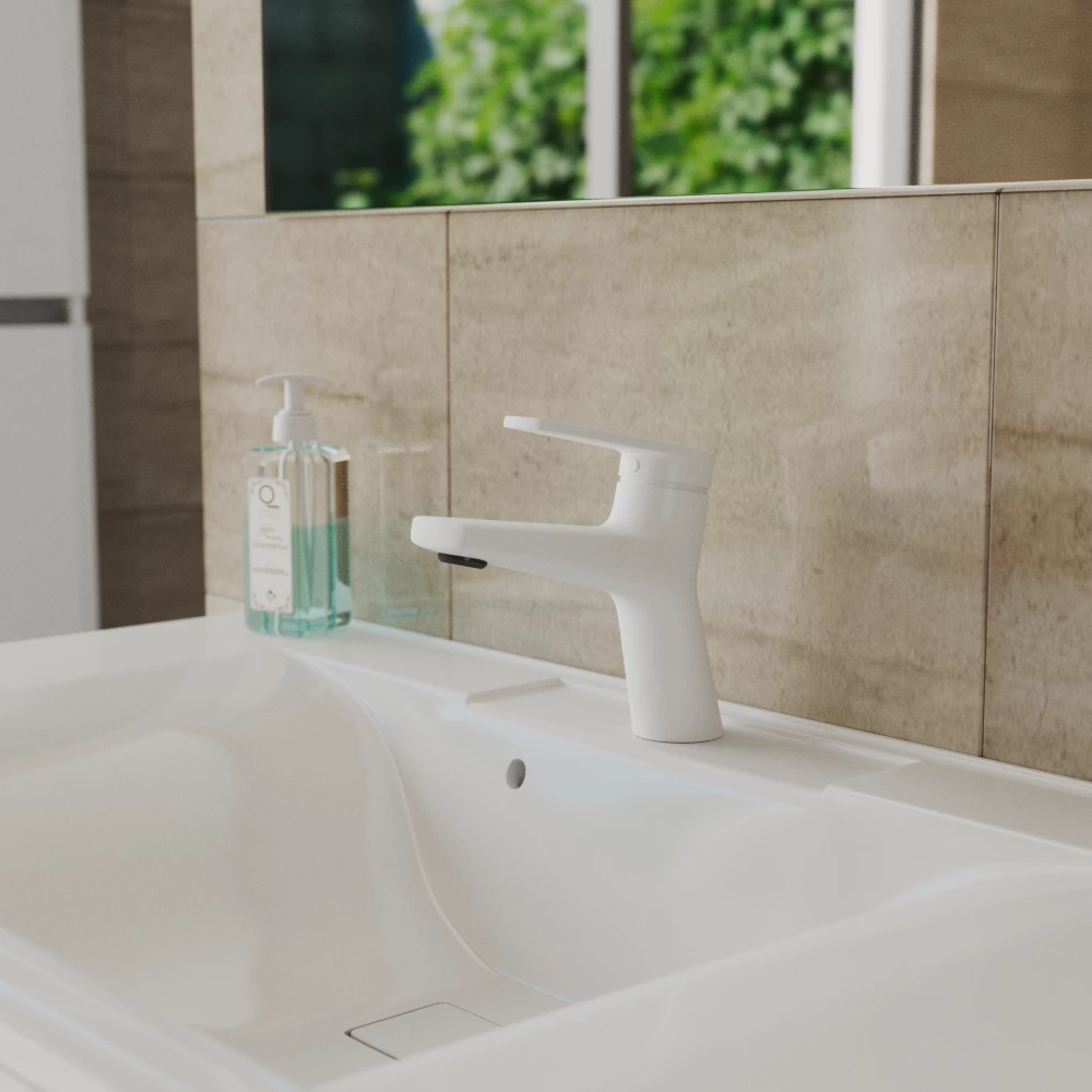 Смеситель для раковины D&K Bayern.Fürth DA1522108, белый матовый