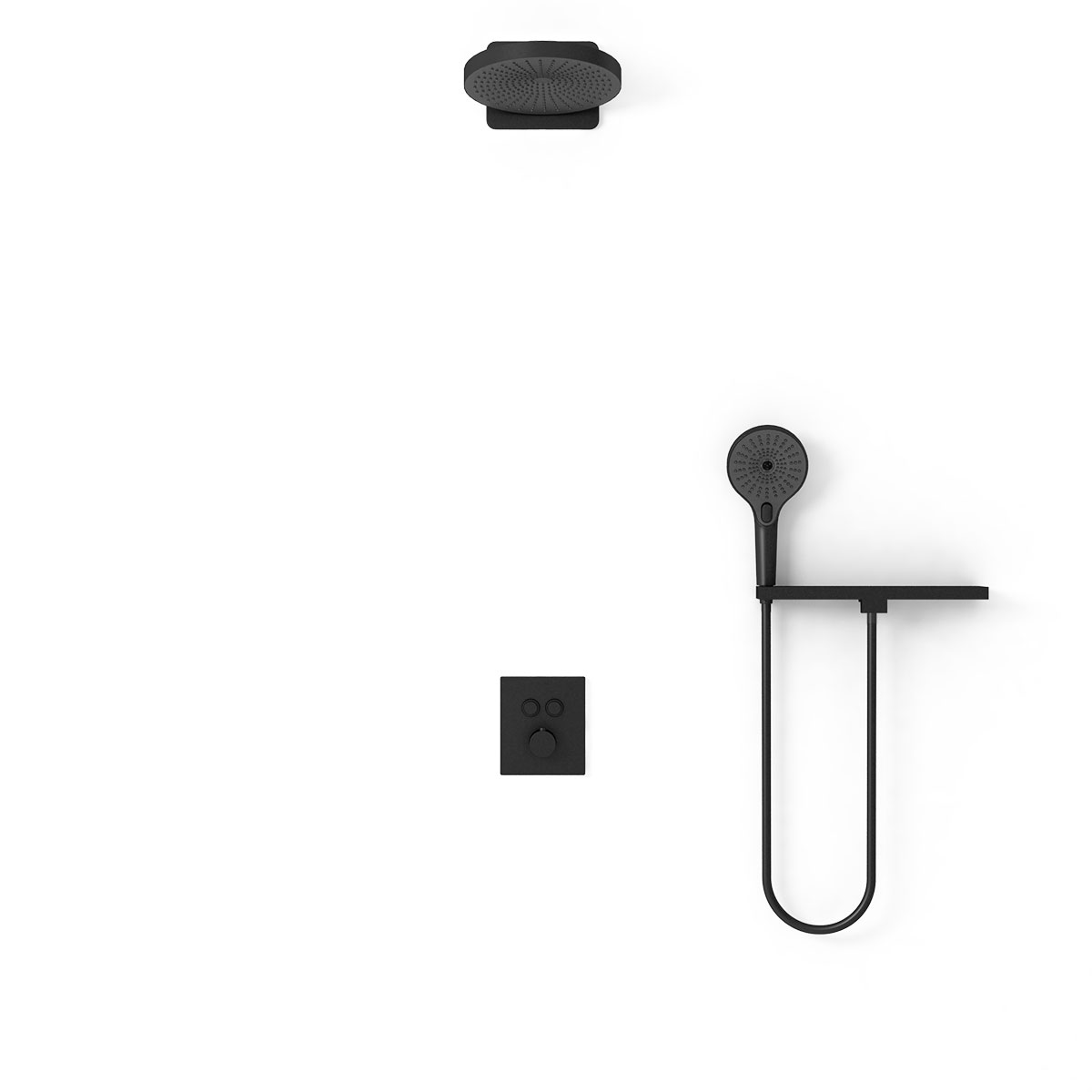 Душевой комплект Vincea Inspire VSFW-3I21T1RMB встраиваемый, термостатический, 2 режима, черный