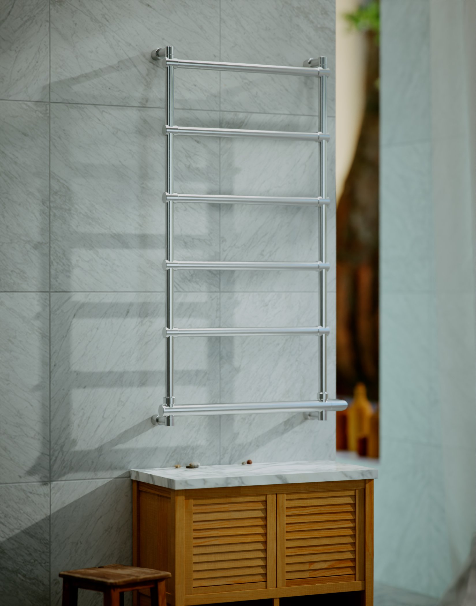 Полотенцесушитель электрический Margaroli Sole 542-6 5424706CRNB 1020х570 хром