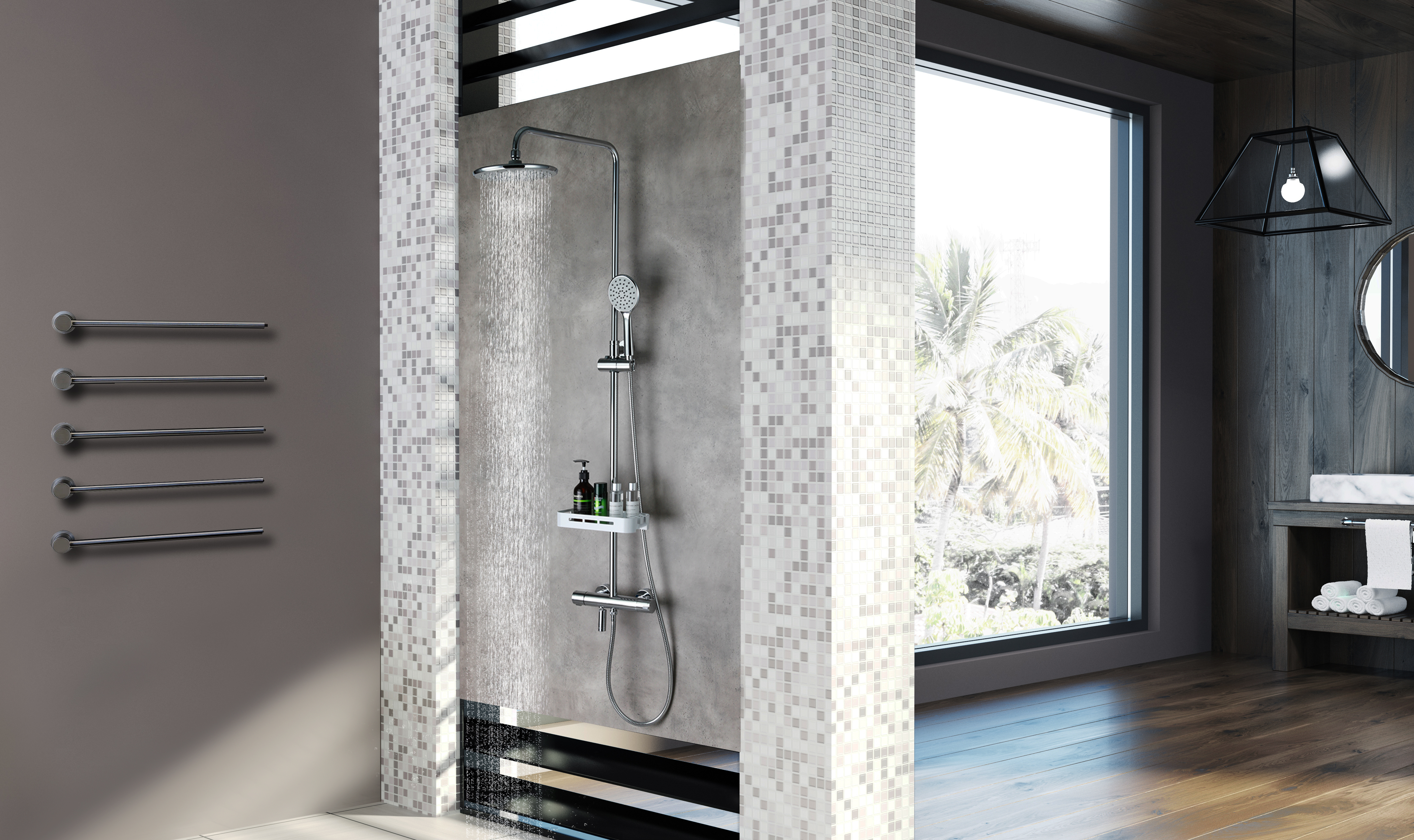 Душевая стойка Lemark Yeti LM7010C хром