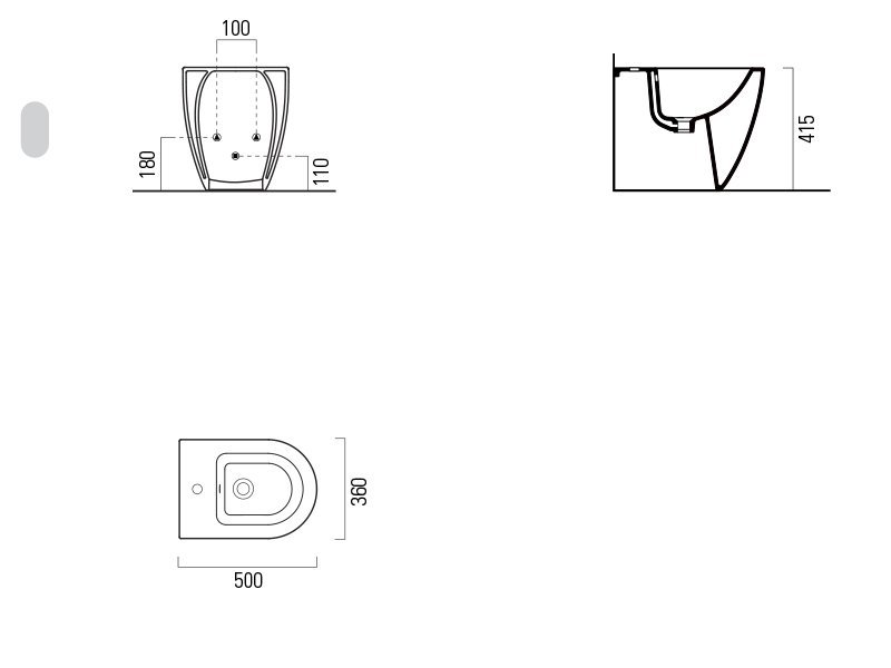 Биде напольное GSI Pura 8869111 белый