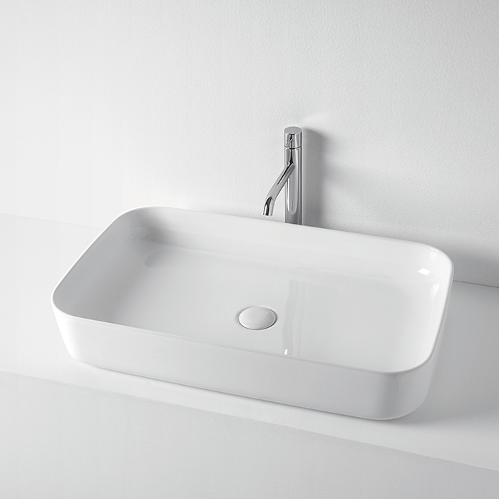 Раковина полувстраиваемая / накладная 70см Kerasan Tribeca 460201 белый