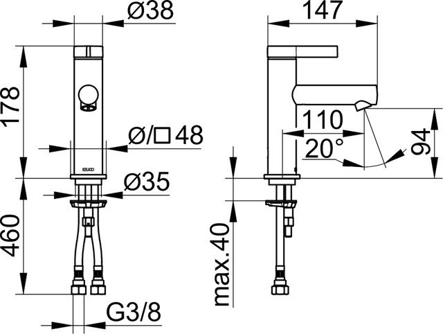 Смеситель для раковины Keuco IXMO PURE 59502011100 хром