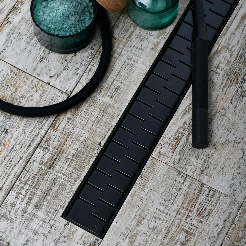 Душевой лоток 75см Veconi Medium V750MB решетка черный матовый