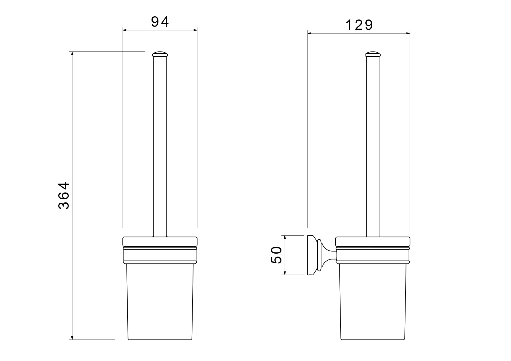 Ершик подвесной Aquatek Классик AQ4510PG золото