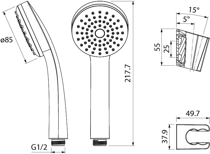 Душевой гарнитур Iddis 0011F00i16 Хром