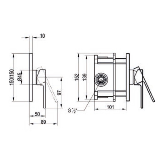 Смеситель для ванны с душем Villeroy & Boch Classic TVS10135300061 хром