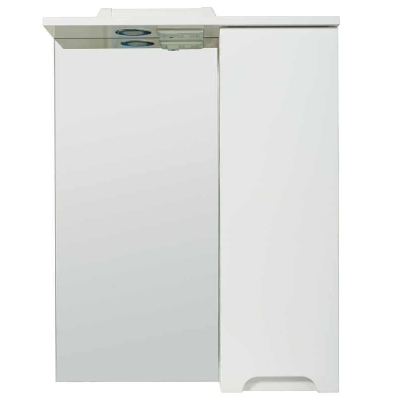 Зеркальный шкаф Rush Pioneer 60 со светильником Белый глянец