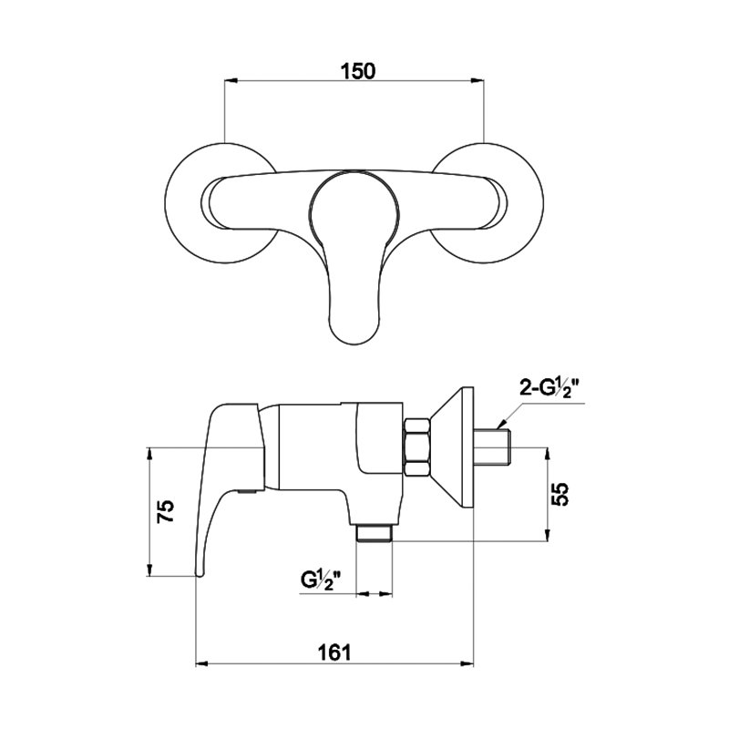 Смеситель для душа Timo Classic 0047Y chrome хром