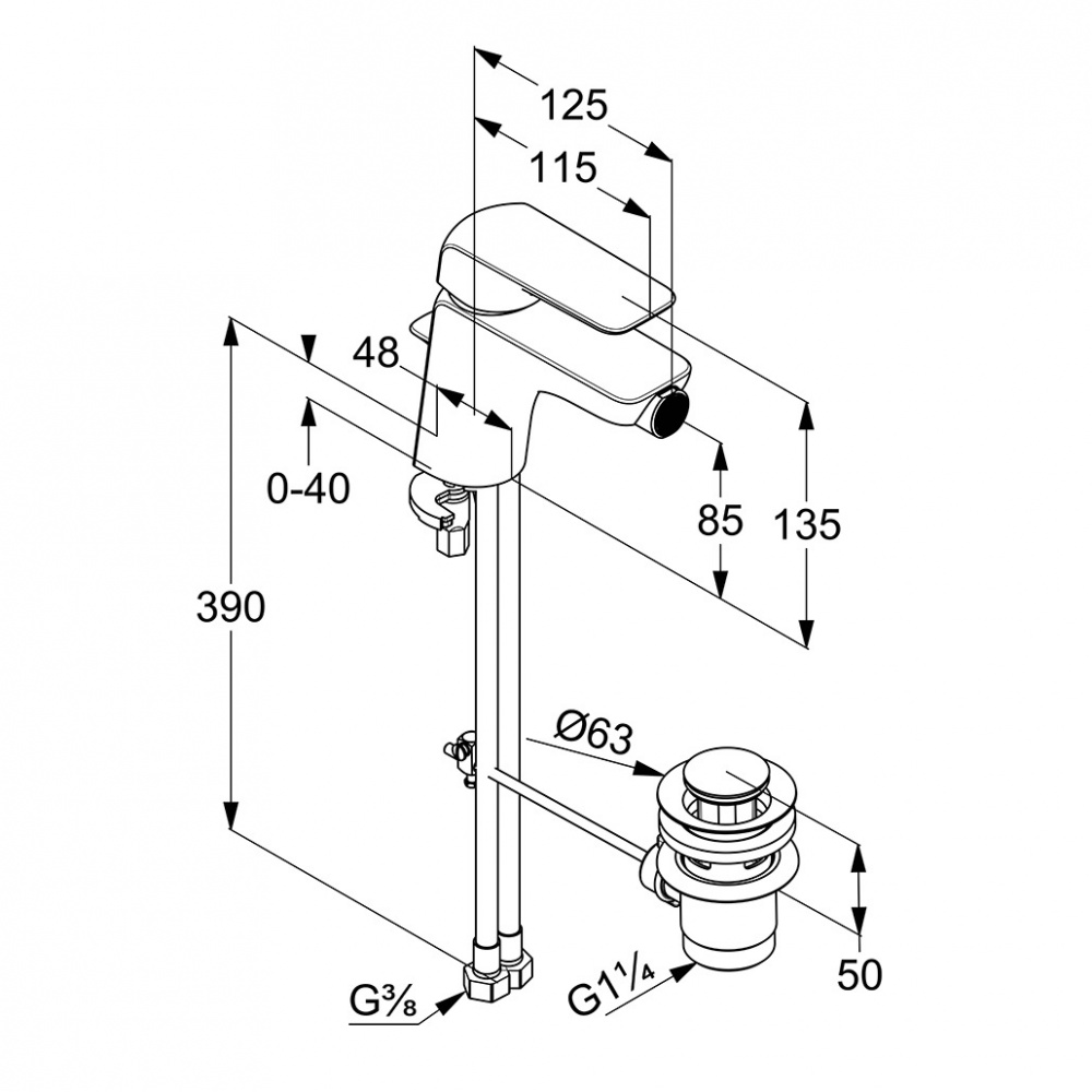 Смеситель для биде Kludi Ameo 412160575 хром