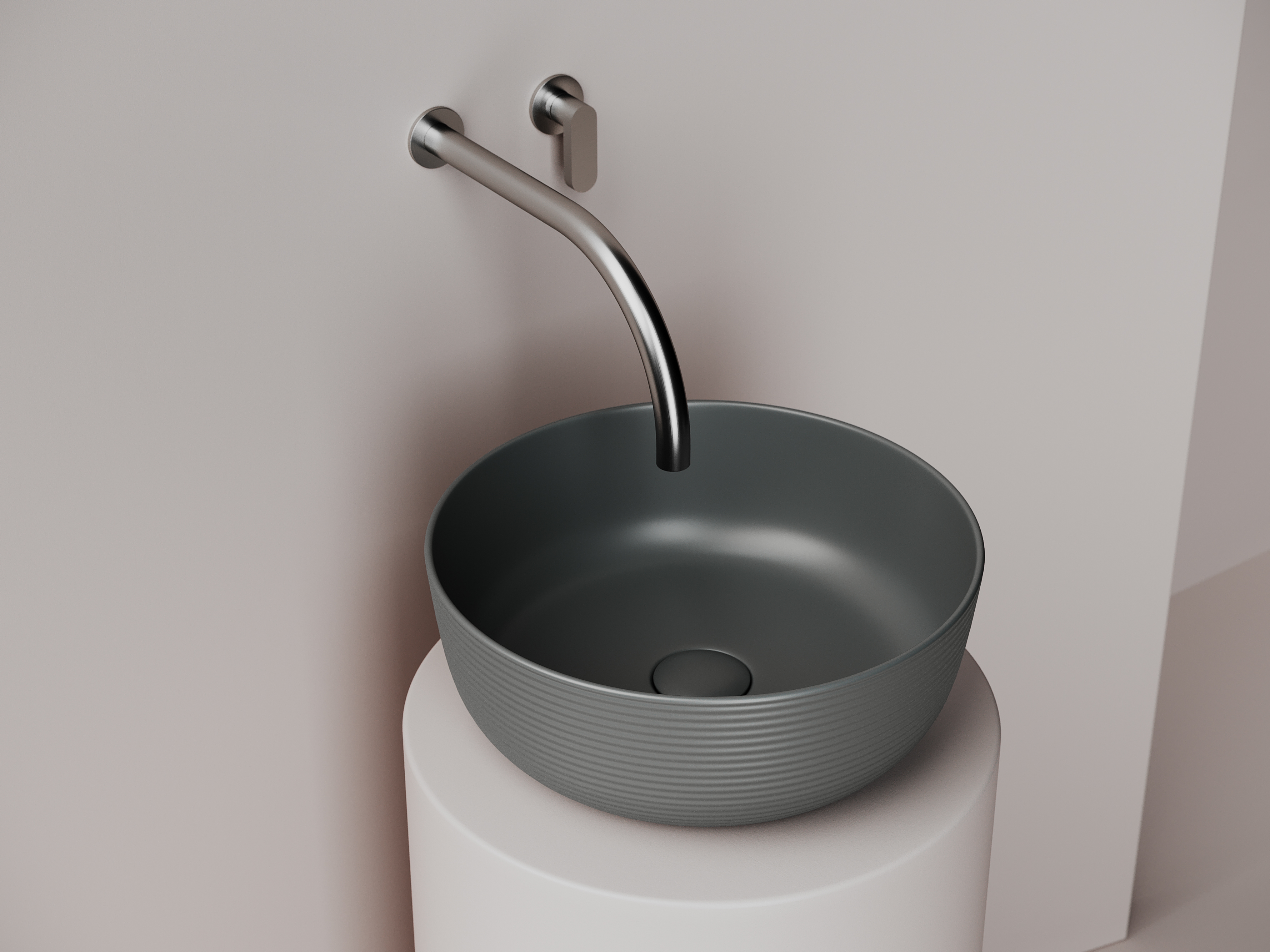 Раковина накладная 35см Ceramica Nova Element CN6073MDH темный антрацит матовый