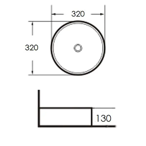 Раковина накладная 32см Grossman  GR-3021 белый