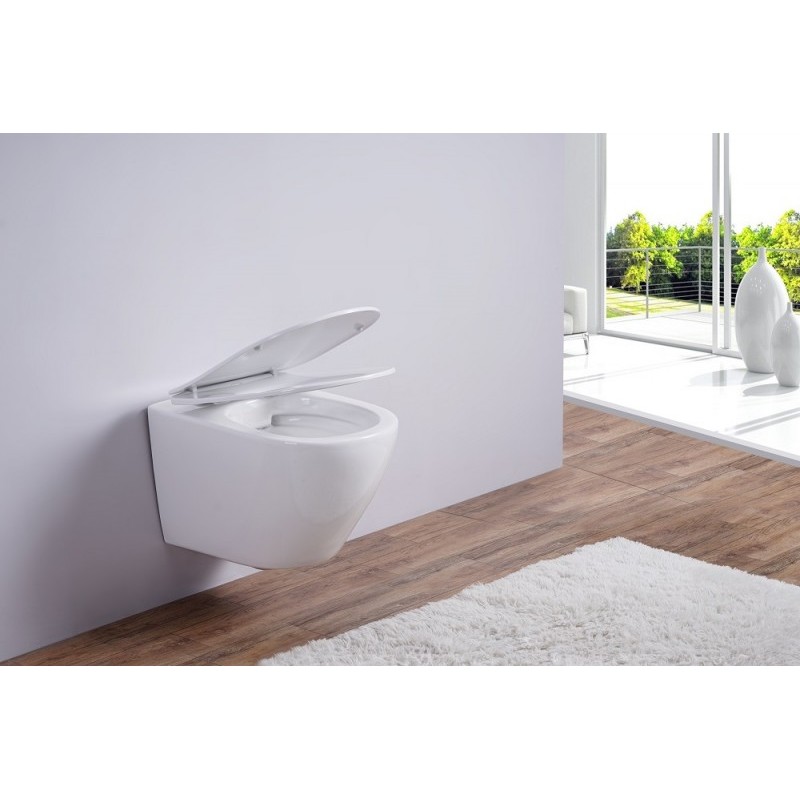 Унитаз подвесной Esbano AZALEA белый, с сиденьем микролифт