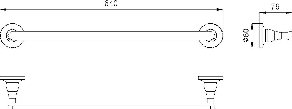 Держатель для полотенца Rush Corsica CO42531 60 см Хром