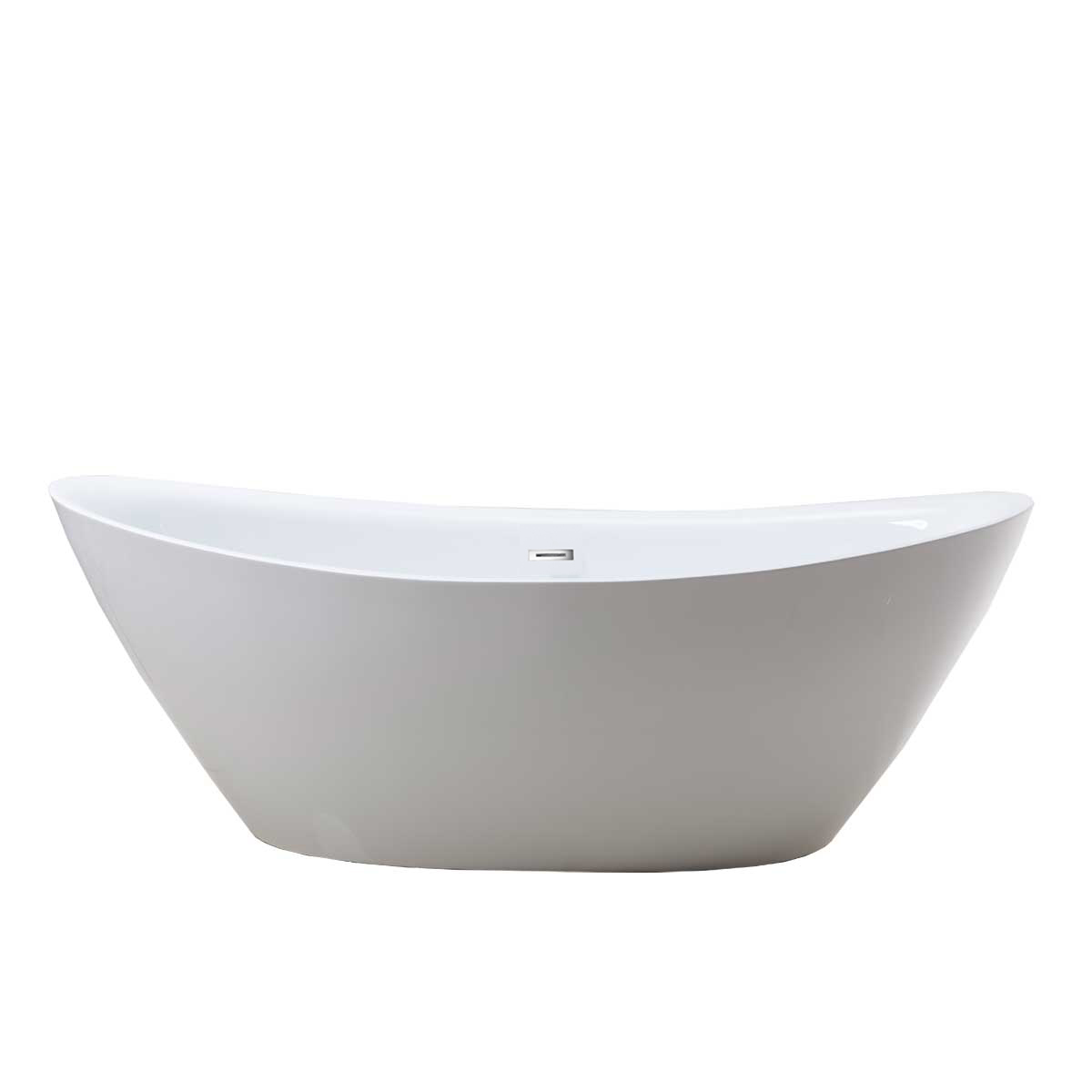 Ванна акриловая Vincea VBT-203, 1800*850*650, цвет белый, слив-перелив в комплекте, хром