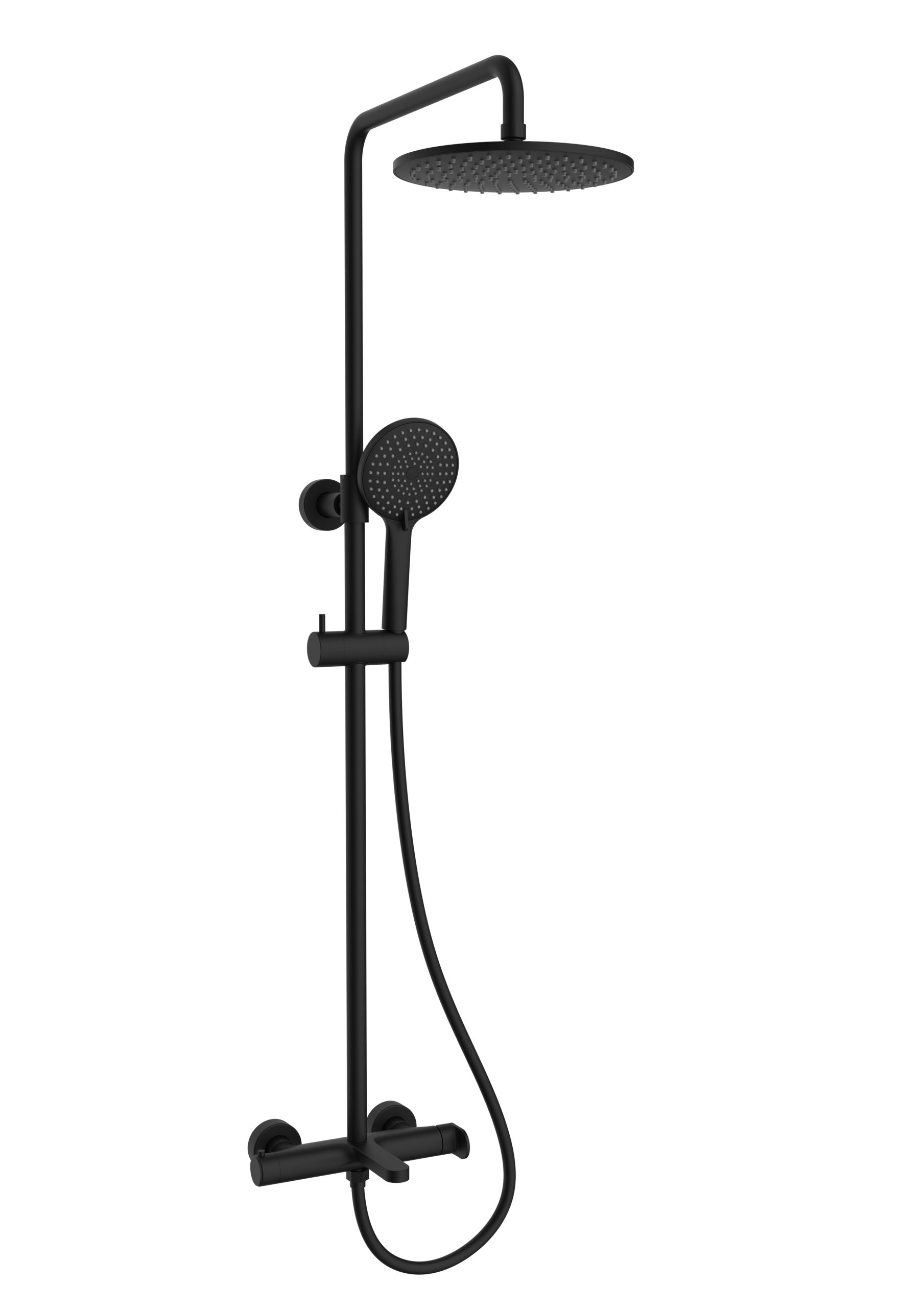 Душевая стойка со смесителем Vincea Rondo VSFS-1R1MB черный матовый