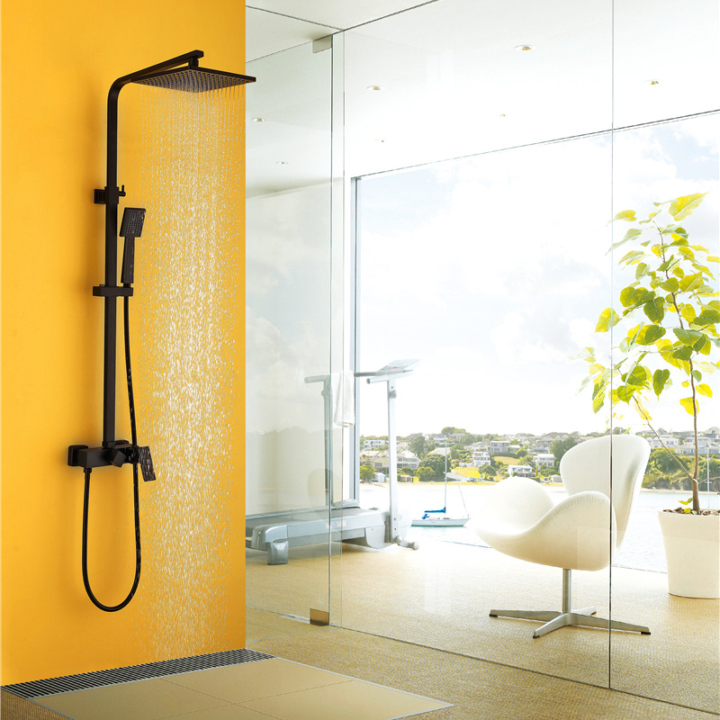 Душевая стойка со смесителем ABBER AF8220B черный матовый