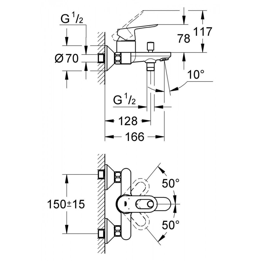 Смеситель для душа Grohe BauLoop 23341000 хром