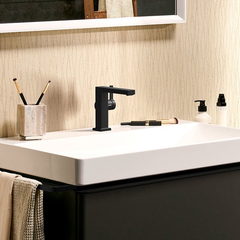 Смеситель для раковины Hansgrohe Tecturis E 73020670 черный матовый