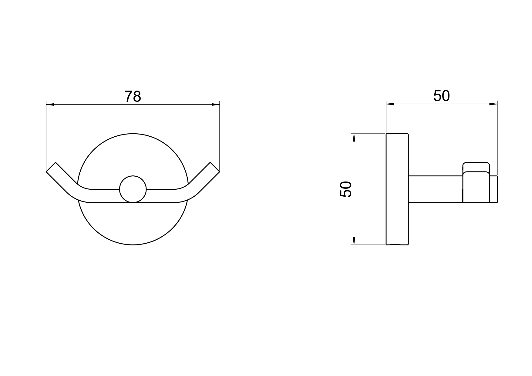 Крючок двойной Aquatek Бетта AQ4602CR хром