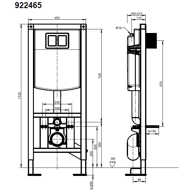 Инсталляция для подвесных унитазов Villeroy & Boch ViConnect 92246500