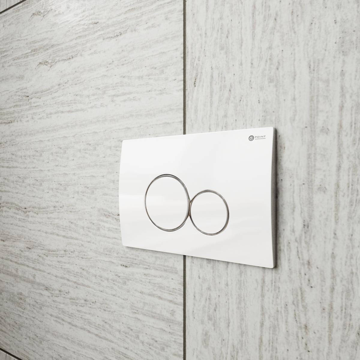 Клавиша смыва Point Виктория PN44061WC для инсталляции, белая/хром